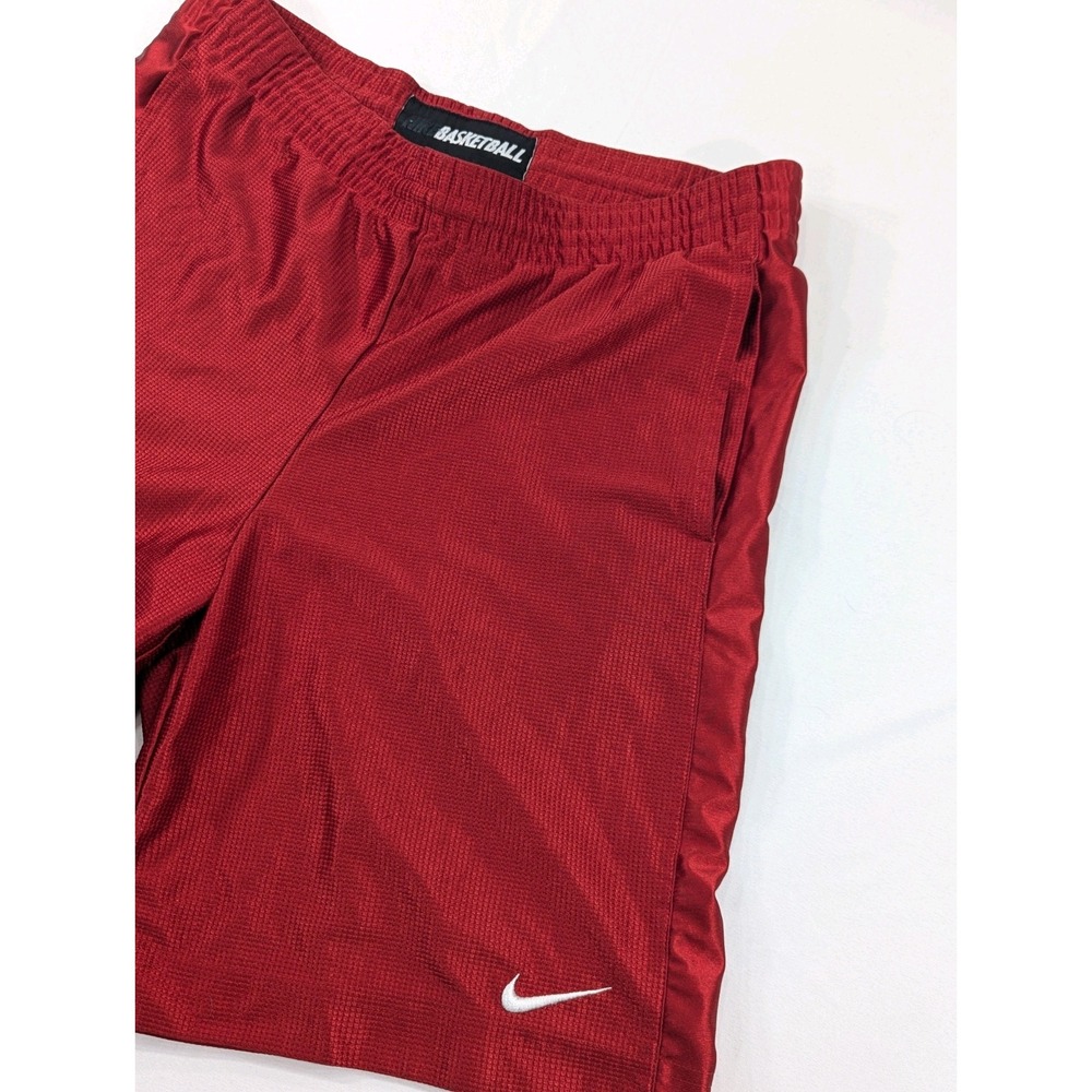 Vintage Nike Basketball Shorts Mediun Red Shiney Smooth Pockets